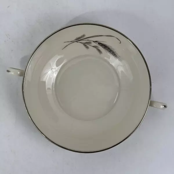 Set Of 7 Society Harvest Time Fine China Flat Cream Soup Bowls