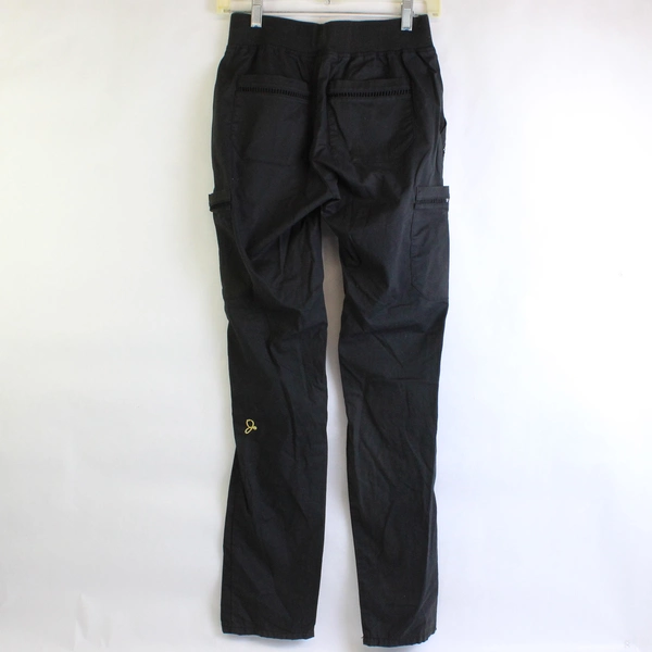 Jaanuu Solid Black Cargo Scrub Pants Elastic Waist Band Women's Size XS