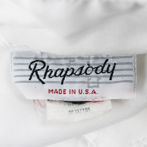 Vintage Rhapsody White Blouse Lace Accents Women's Medium