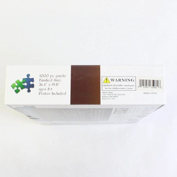 Alaska State 1000-Pc Jigsaw Puzzle 26.4x19.8" Xplorer Maps