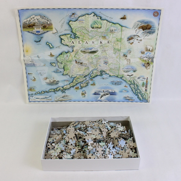 Alaska State 1000-Pc Jigsaw Puzzle 26.4x19.8" Xplorer Maps