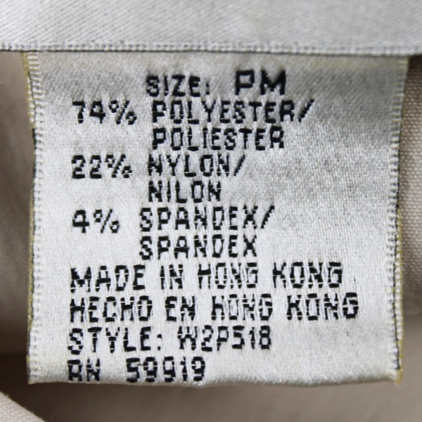 Vintage Fred David Beige Button-Up Blouse Women's Size PM