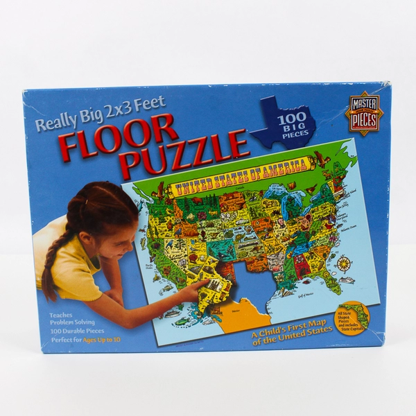 Floor Puzzle 100 Large Pieces Child's Map of USA 2'X3' MasterPieces