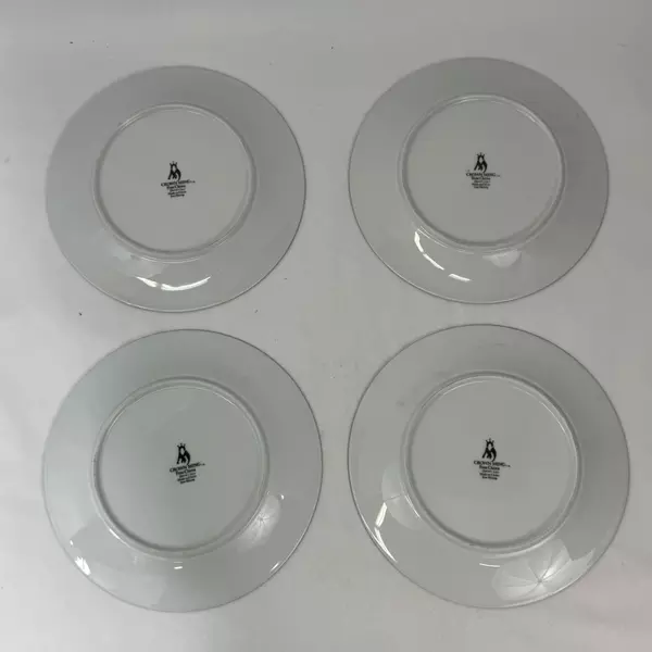 Lot of 4 Crown Ming Jiang Shiang Queens Lace Fine China Dinner Plates 10.5 inch