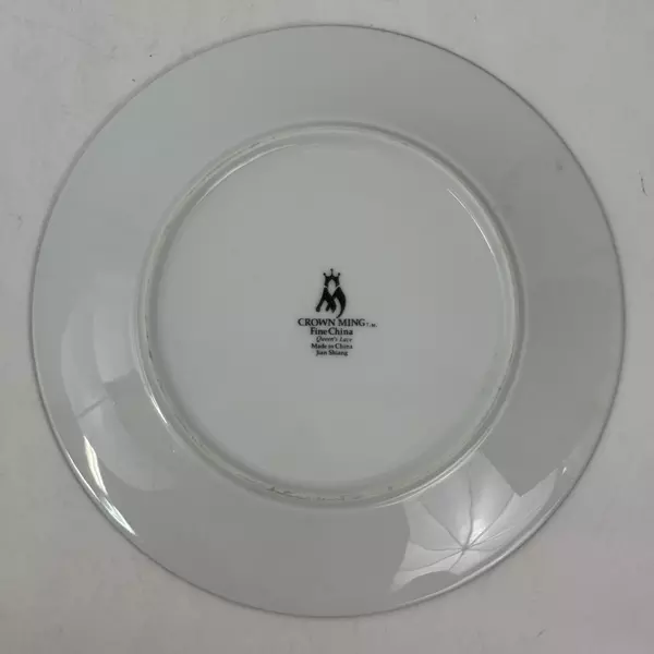 Lot of 4 Crown Ming Jiang Shiang Queens Lace Fine China Dinner Plates 10.5 inch