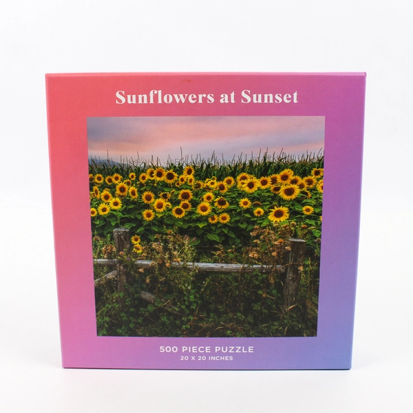 Sunflowers at Sunset 500-pc 20x20" Jigsaw Puzzle Galison with Poster