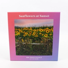 Sunflowers at Sunset 500-pc 20x20" Jigsaw Puzzle Galison with Poster