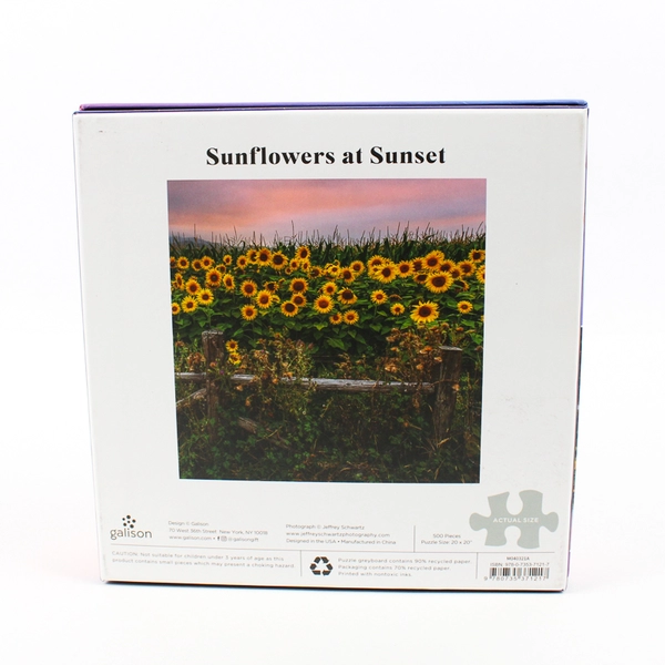 Sunflowers at Sunset 500-pc 20x20" Jigsaw Puzzle Galison with Poster