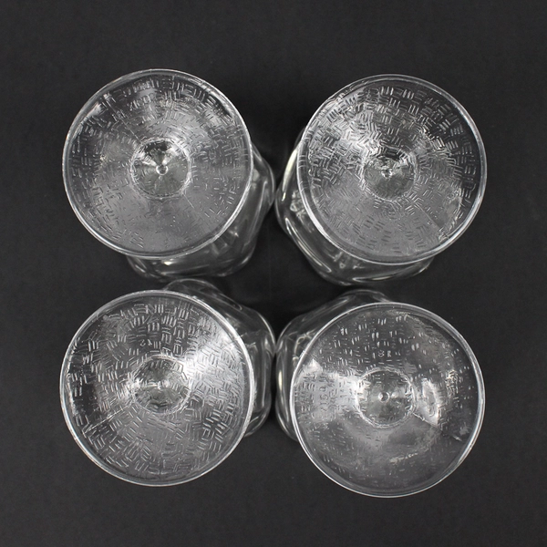 Lot Of 4 Matching Unbranded Clear Glass Sundae Dish/Cups Footed 4" Tall