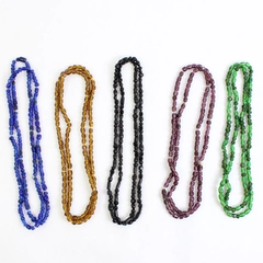 Lot of 5 Matching Glass Beaded Necklaces Multiple Colors 14"