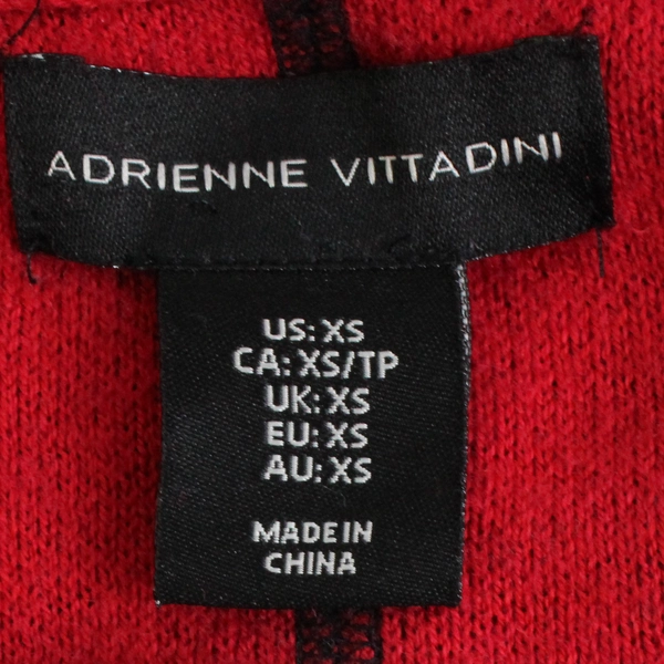 Adrienne Vittadini Long Sleeve Zip Up Jacket Gingham Black Red Women's Size XS