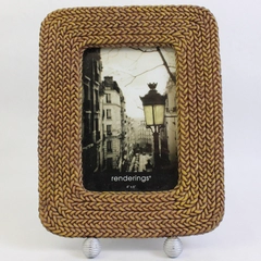 Braided Rope-Style Desk Photo Frame 4 x 6" with Feet Renderings