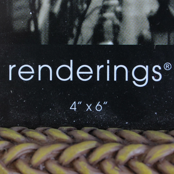Braided Rope-Style Desk Photo Frame 4 x 6" with Feet Renderings