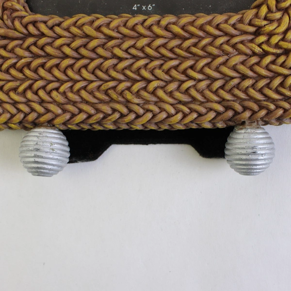 Braided Rope-Style Desk Photo Frame 4 x 6" with Feet Renderings