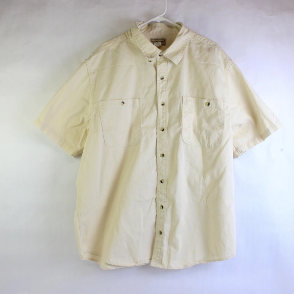 Scandia Woods Butter Yellow Button Up Shirt 100% Cotton Men's Size 2XL
