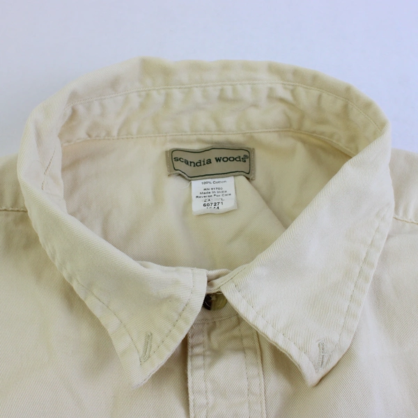 Scandia Woods Butter Yellow Button Up Shirt 100% Cotton Men's Size 2XL