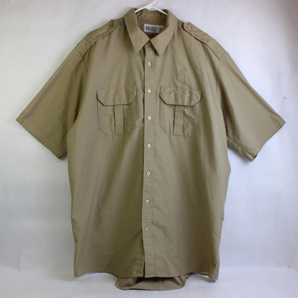 Horace Small Sentinel Short Sleeve Button Up Shirt Beige Men's Size XXL