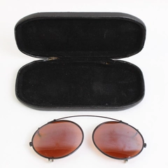 Oval Non-Polarized Clip-On Sunglasses with Hard Case