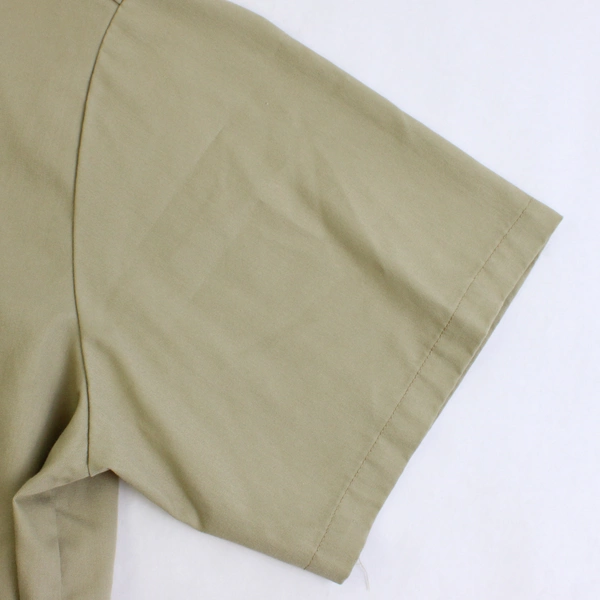 Dickies Solid Beige Color Button Up Shirt Collared Short Sleeve Men's Size XXL