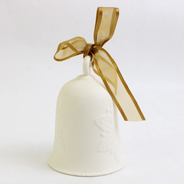 2006 Hallmark White Porcelain Christmas Bell Holiday Decoration