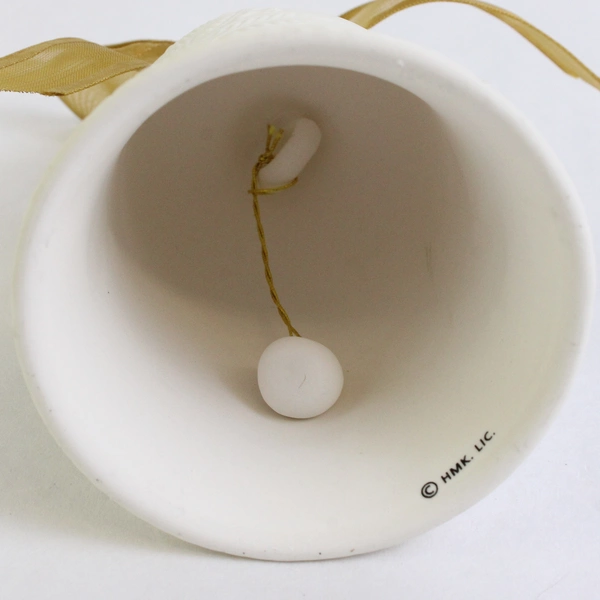 2006 Hallmark White Porcelain Christmas Bell Holiday Decoration