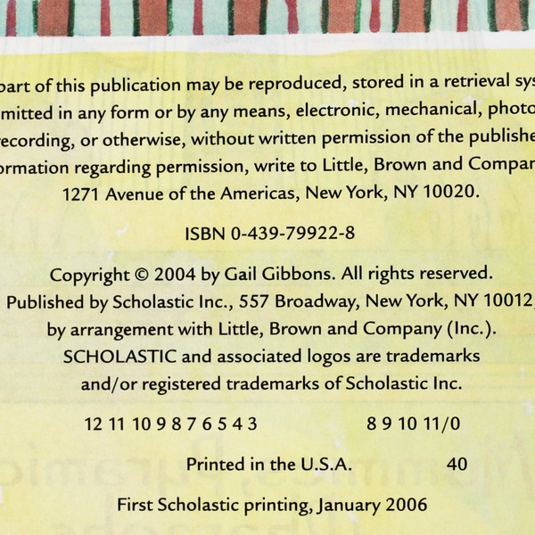 Scholastic Mummies Pyramids and Pharaohs by Gail Gibbons 2006 Paperback