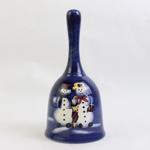 Tabletops Unlimited 7" Hand Painted Ceramic Snowman Bell