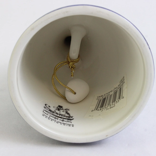 Tabletops Unlimited 7" Hand Painted Ceramic Snowman Bell