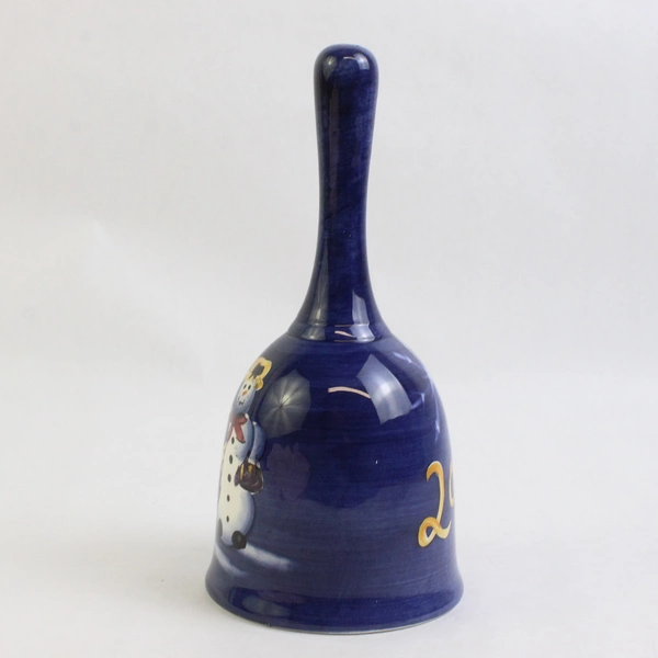 Tabletops Unlimited 7" Hand Painted Ceramic Snowman Bell