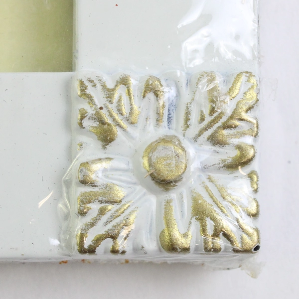 White Wooden Sectional Photo Frame holds x 3 (2x2.4" and 1 x 3.5"x5") New