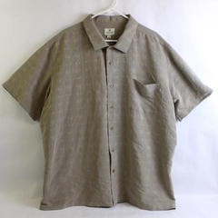Solitude Mauve Brown Hawaiian Button Up Short Sleeve Shirt Men's Size XXL