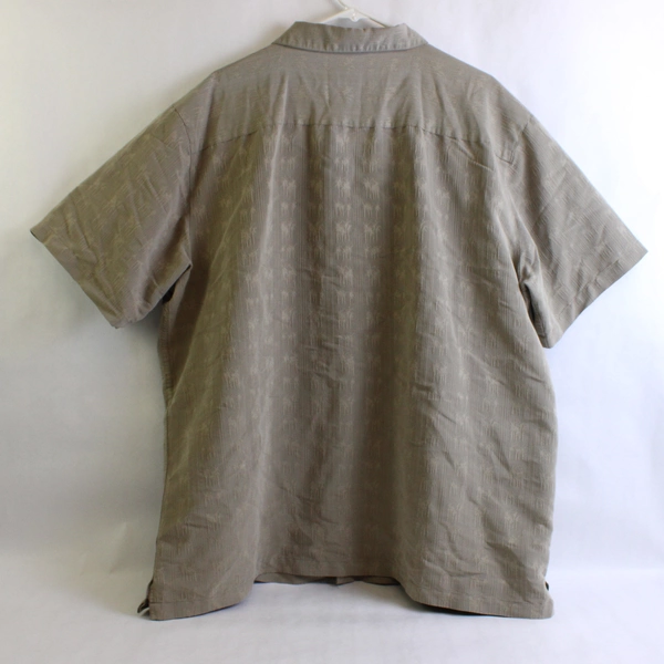 Solitude Mauve Brown Hawaiian Button Up Short Sleeve Shirt Men's Size XXL