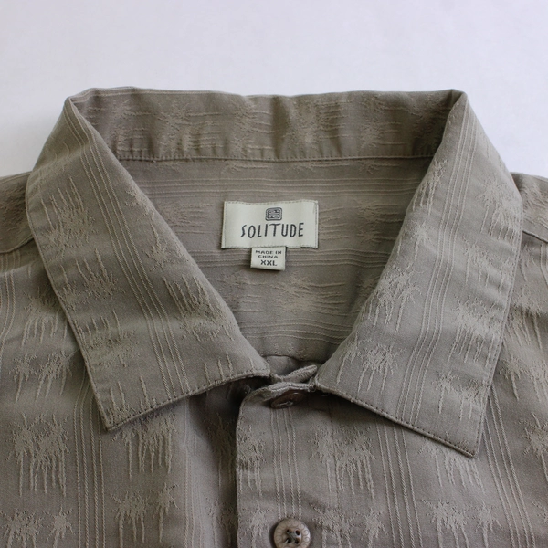 Solitude Mauve Brown Hawaiian Button Up Short Sleeve Shirt Men's Size XXL