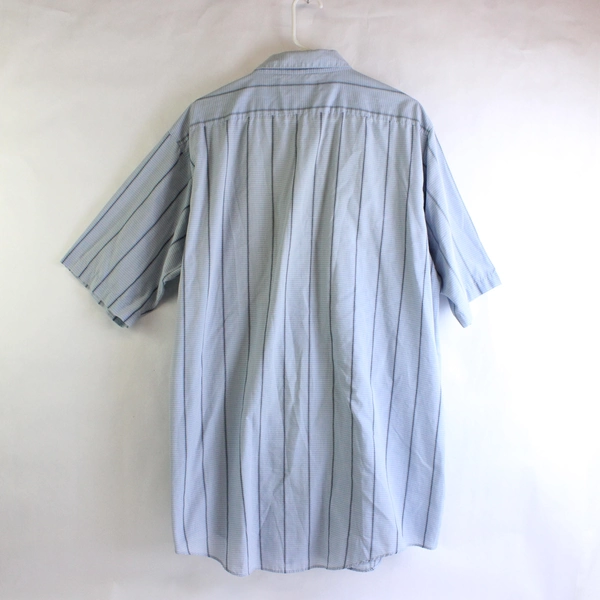 United Single Needle Tailoring Blue Button Up Short Sleeve About 2XL