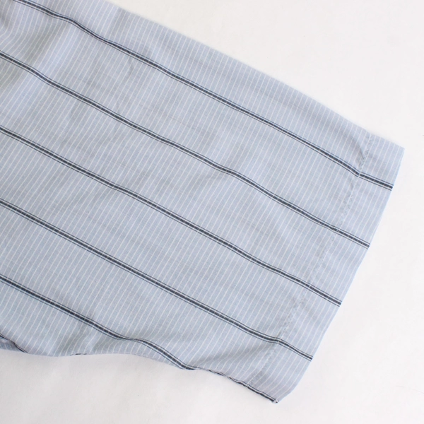 United Single Needle Tailoring Blue Button Up Short Sleeve About 2XL