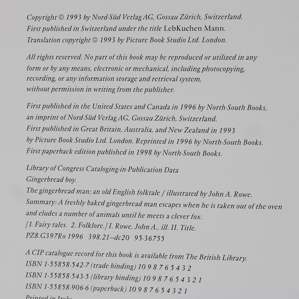 The Gingerbread Man: An Old English Folktale 1998 Paperback