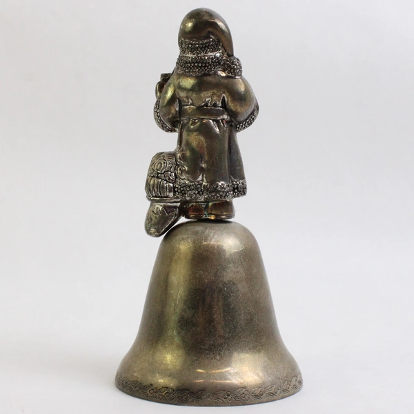Vintage 1997 Silver Plate Santa Claus Christmas Bell