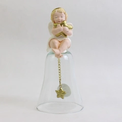 Vintage Princess House Cherub Angel Glass Bell Christmas Collectible