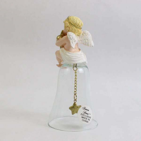 Vintage Princess House Cherub Angel Glass Bell Christmas Collectible
