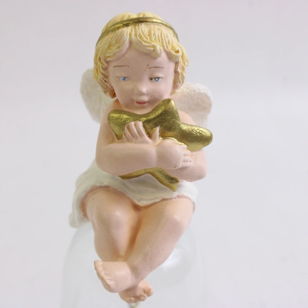Vintage Princess House Cherub Angel Glass Bell Christmas Collectible