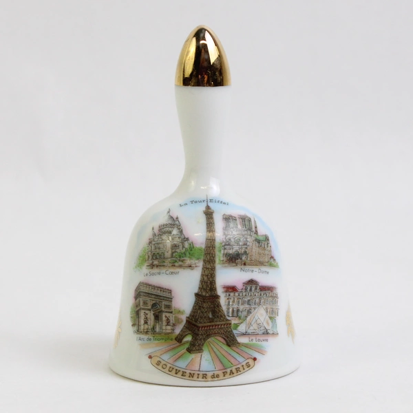 Limoges Souvenir de Paris Porcelain Bell 3"