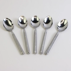 Lot Of 5 Hampton Silversmiths Shangrila (Stainless) Flatware Soup Spoons