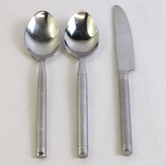 Lot Of 3 Hampton Silversmiths Shangrila (Stainless) Flatware 2 Spoons & 1 Knife
