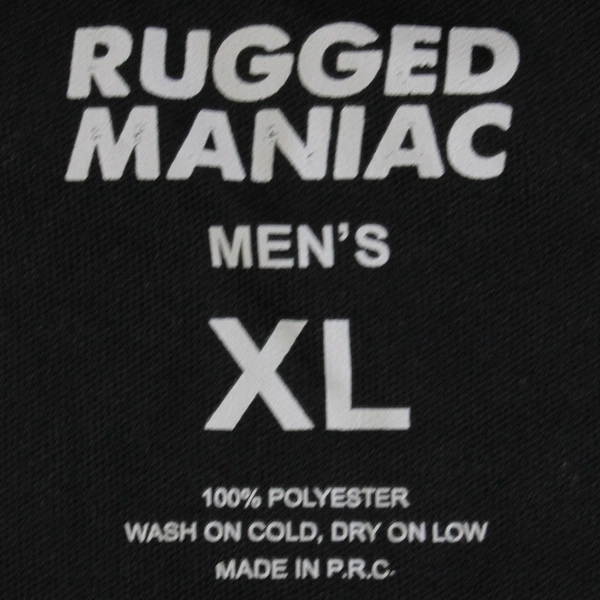 Rugged Maniac Black Short Sleeve Polyester Graphic T-Shirt Men's Size XL