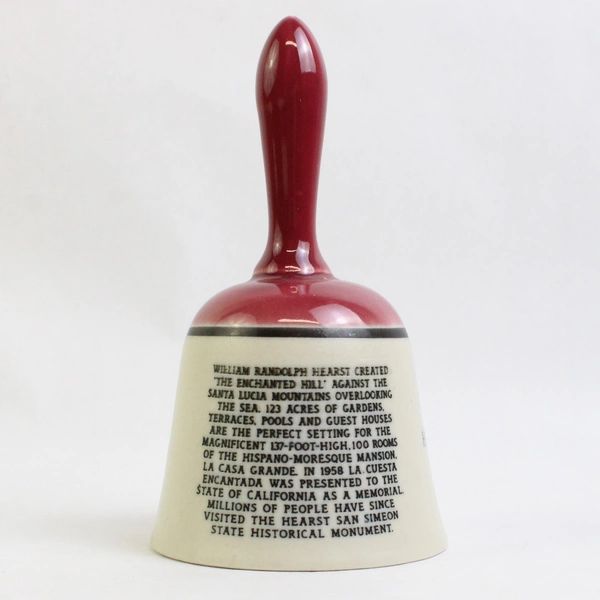 Vintage Willco Imports Hearst Castle San Simeon Porcelain Souvenir Bell 5.5"