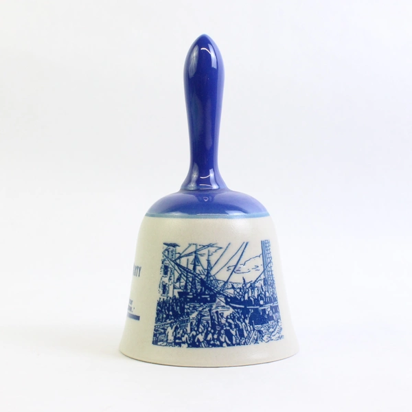 Vintage Willco Imports Boston Tea Party Porcelain Souvenir Bell 5.5"