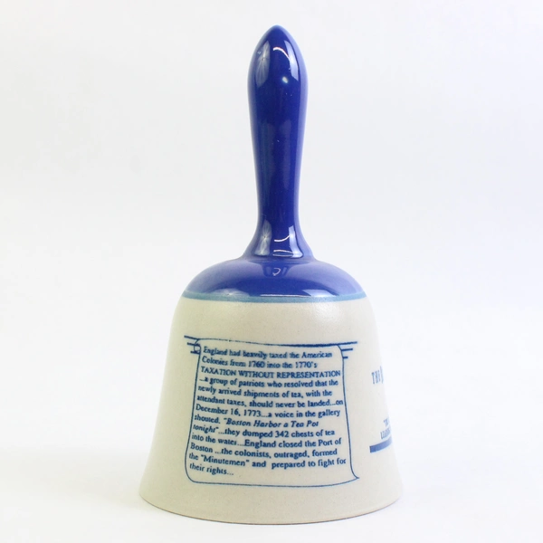 Vintage Willco Imports Boston Tea Party Porcelain Souvenir Bell 5.5"