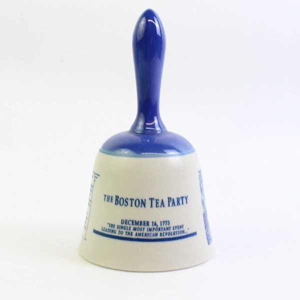 Vintage Willco Imports Boston Tea Party Porcelain Souvenir Bell 5.5"