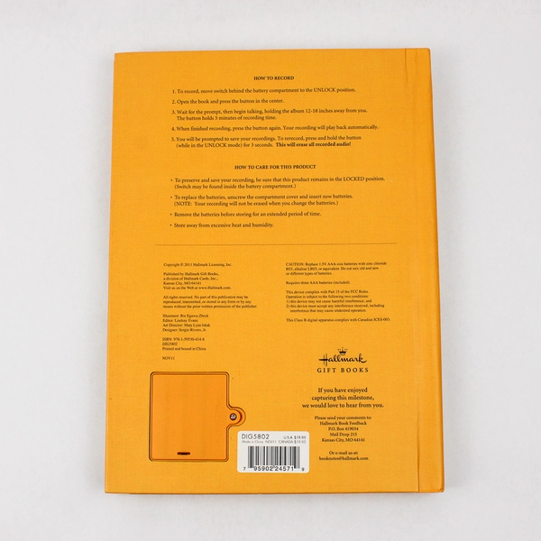 Hallmark Gift Books My First Words Recordable Memory Keeper My First ABCs 2011