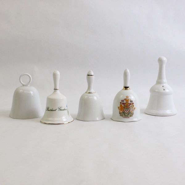 Lot of 5 International Travel Porcelain Souvenir Bells